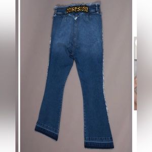 BODIED BY UCHIS- boot cut baby style in blue